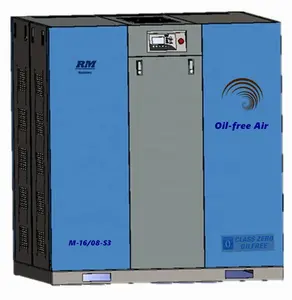 11kw 15hp 8 Bar desplazamiento compresor de aire silencioso compresor libre de aceite para el oxígeno