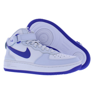 Nike รองเท้าฟุตบอลสำหรับ Air Force 1 MID easyon GS รองเท้าลำลองสีเทา/เปอร์เซียสีม่วงพื้นรองเท้า PU-100% แท้ - Product Image 5