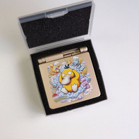 Cangkang Pengganti Desain Bebek Kartun Kuning Lucu Warna Emas Premium dan Kotak Kustom untuk Game Boy Advance SP Cetak UV