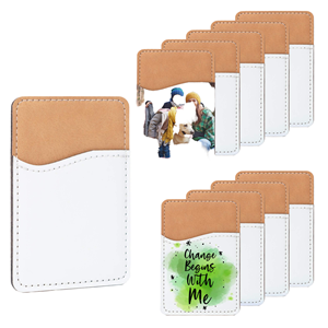 Tarjetero de Cuero PU Sublimable en Blanco con Bolsillo Trasero Adhesivo para Uso en Oficina - Product Image 1