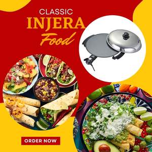 Machine à Injera <span class=keywords><strong>Électrique</strong></span> Lyroe 40cm, <span class=keywords><strong>Crêpière</strong></span> Multifonctionnelle Domestique <span class=keywords><strong>avec</strong></span> Surface Antiadhésive - Product Image 3