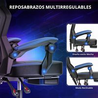 Chaise de bureau gamer 2026 en tissu noir avec éclairage RGB et pieds extensibles
