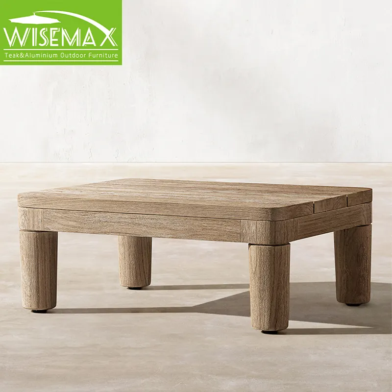 WISEMAX mobili moderni da esterno in legno di teak tavolino da caffè impermeabile e druibile in legno massello tavolo da tè divano per giardino