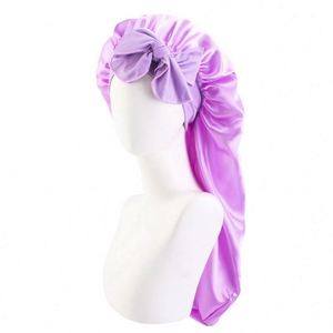 Bonnet de nuit et de protection capillaire long en satin avec logo personnalisé et queue ajustable pour femme adulte, idéal pour une utilisation quotidienne en extérieur, toutes saisons - Product Image 6