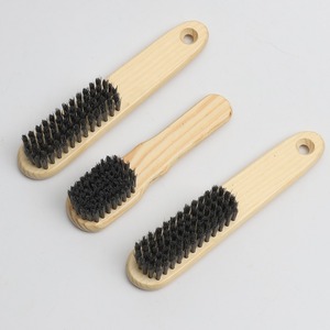 Cepillo para zapatos con mango de madera y cerdas de nailon, juego de 3 piezas para limpieza y eliminación de manchas - Product Image 2