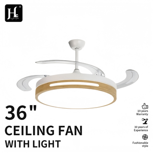 Ventilateur de plafond LED moderne à 3 pales, moteur DC, télécommande, intensité variable, blanc chaud 3500K, montage encastré, salon - Product Image 2