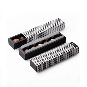 Bán Buôn Sang Trọng Tùy Chỉnh Sô Cô La & Bánh Bao Bì Hình Chữ Nhật Hình Dạng Ngăn Kéo Cứng Nhắc Từ Hộp Quà Tặng 2Mm Trắng Đỏ Hồng - Product Image 2