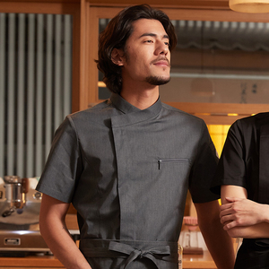 Traje de cocina de verano para hombres de gama alta Nuevo estilo de manga larga Chef Trabajo Restaurante Bar Uniformes - Product Image 3