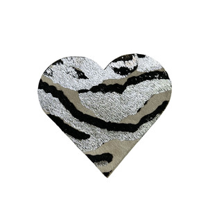 7,62*7cm Horse Cow Hair Patch Herzförmiges Leder etikett Echtes Leder etikett DIY - Product Image 3