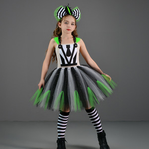 Disfraz de Princesa <span class=keywords><strong>Beetlejuice</strong></span> para Niñas, Disfraz de Cosplay para Fiesta de Halloween, Disfraz de Fantasía para Representación de Roles en Películas, Traje para Actuaciones en Escenario - Product Image 3