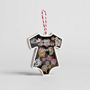 Personnaliser 2026 bébé premier ornement de Noël nom date de naissance poids hauteur lieu de naissance mémoire cadeau nouveau-né pépinière décoration - Product Image 5