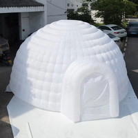 Tente dôme gonflable blanche, tentes igloo pour événements, tente gonflable à LED pour le camping, les festivals de musique en plein air et les réceptions en extérieur