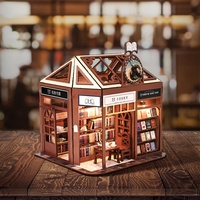 Kit de maison miniature éducatif DIY IIECREATE, maison de poupée K-1073, librairie, puzzles en bois 3D, jouet miniature fait main, échelle 1:24