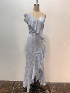 Abito da sera <span class=keywords><strong>lungo</strong></span> a fessura per donna donna elegante <span class=keywords><strong>blu</strong></span> cielo estivo - Product Image 1