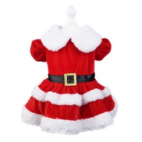Robe de Noël 2026 la plus vendue pour animaux de compagnie en polyester, décorée de flocons de neige, à manches à volants, collection automne-hiver, style Père Noël