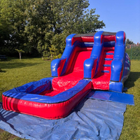 Toboggan aquatique gonflable d'extérieur en PVC durable de 0,55 mm, capacité supérieure à 500 kg pour plus de 10 enfants, avec souffleur, idéal pour les fêtes aquatiques commerciales