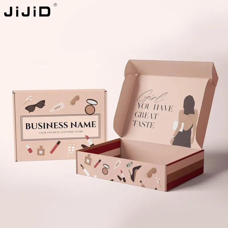 JiJiD Design gratuito per la cura della pelle/cassetta per cosmetici, Logo Eco personalizzato stampato piccole scatole di spedizione ondulate