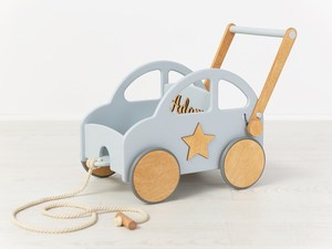 Andador de madera OEM ODM Montessori, caja de juguetes de aprendizaje Push Pull, accesorios para fotos de recién nacidos para niños y niñas, empujador de coche personalizado para niños pequeños - Product Image 3