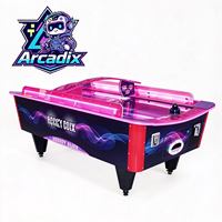 Table de hockey sur air incurvée à LED, à monnayeur, pour 2 joueurs, machine de jeu d'arcade, modèle Arcadix anglais, pour centres de jeux - Vente chaude