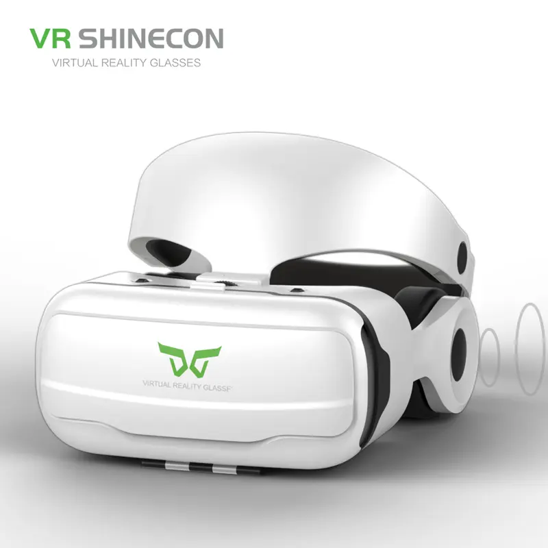 VR SHINECON 3D Virtual Reality Helmet 4.7-6.5 inch for Phone Movies Education Videos FOV 90 HD VR Headset