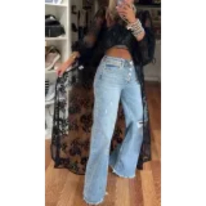 Robes décontractées pour femmes à col rond, dentelle sur le devant, dos court, tendance - Product Image 2