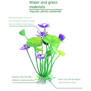 Décoration de réservoir à poissons écologique en matériau PE Simulation d'herbe <span class=keywords><strong>aquatique</strong></span> <span class=keywords><strong>Lotus</strong></span> Plante d'aquarium avec éclairage CU59 - Product Image 4