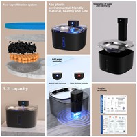 Nouveau distributeur d'eau automatique pour chat alimenté par batterie avec système de circulation d'eau sans fil pour chiens et chats