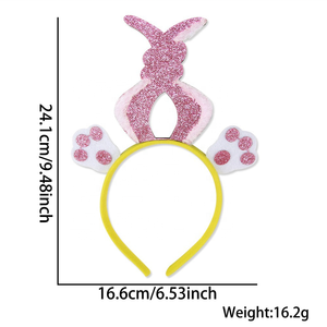 Serre-tête de Pâques en tissu feutre pour enfants, motif lapin et poussin, avec oreilles d'œuf colorées, taille unique - Product Image 2