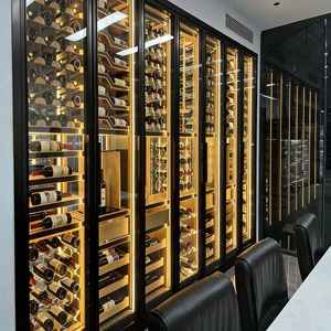 <span class=keywords><strong>Armoire</strong></span> de présentation de champagne et de vin à double zone en acier inoxydable sur mesure, style unique, réfrigérateur thermoélectrique, écologique - Product Image 2