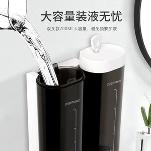 Interhansa Wall Mounted <b>Soap</b> Dispenser 700Ml Double Head <b>Refillable</b> For Bathroom Hotel - Product Image 1