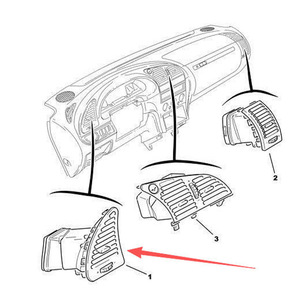 แผงช่องแอร์รถยนต์ Peugeot Citroen Xsara รุ่น 8264Q0 8264Y7 อะไหล่ยานยนต์ - Product Image 1