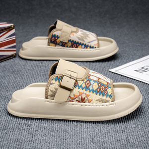 Pantuflas personalizadas con suela de goma antideslizante y tacón alto, pantuflas casuales para exteriores para mujeres y hombres - Product Image 1