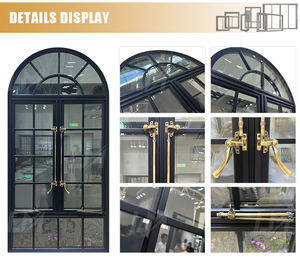 Fenêtres en aluminium à double vitrage en verre trempé résistant aux ouragans de haute qualité, fenêtres à battants en aluminium pour balcon - Product Image 3