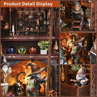 Kit de maison miniature en bois Hamaileon, maison en bois DIY, champignon nain, puzzle en bois 3D, maison forestière, lumière LED chaude, cadeau pour adultes