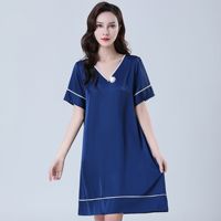 Robe de nuit longue en soie de mûrier tricotée, épaisse, confortable et saine, pour la maison