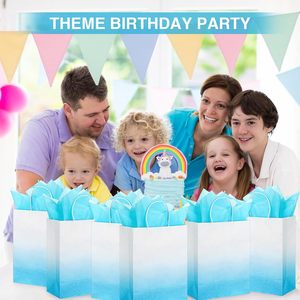 Bolsas de Regalo Azules Degradado al por Mayor con 50 Bolsas de Papel de Seda con Brillo Azul Degradado para Envolver Regalos de Boda, Cumpleaños, Día de la Madre, Bebé - Product Image 4