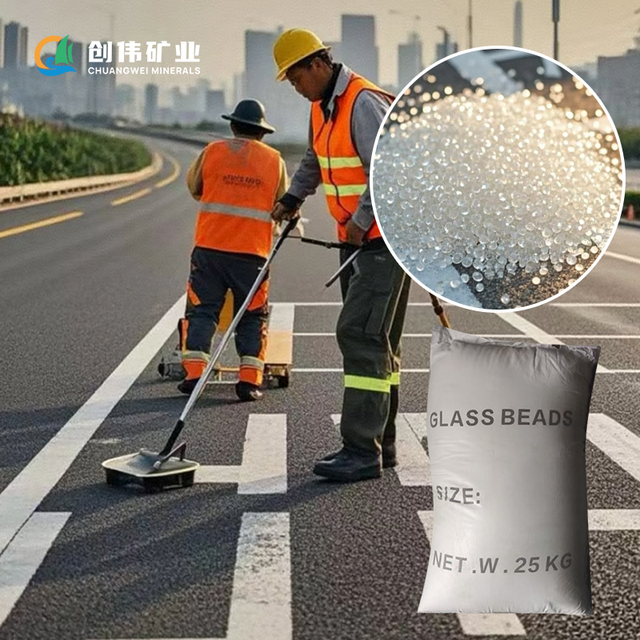Hot Sale 25LBS Bag Packing Drop on Type Pre Mixed Road Marking Paint Reflective Glass Beads for Roadmarking