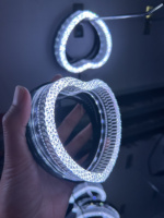 Venta Caliente, Ojos de Ángel 5D en Forma de Corazón, Máscara de Proyector Bi-LED de 3.0 Pulgadas y 2.5 Pulgadas, Halo WRGB, Anillo con Cambio de Color DRL