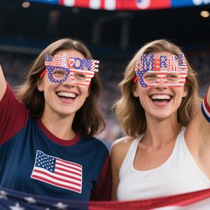 Red White Blue Theme Plastic Glasses Frame <strong>Football</strong> Cheerleading New Arrival Security Chinese New Year Waterproof Durable Glow - Product Image 6