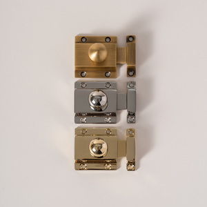 DOOROOM H59 Solid Brass PVD Brushed <strong>Gold</strong> Cupboard <strong>Door</strong> Latch for Kitchen Storage Cabinet 45x45mm - Product Image 6