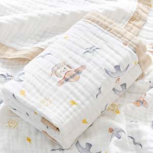 Serviette de bain pour bébé en mousseline de gaze 100% coton, tissu à bulles, couverture unie avec motif - Product Image 6