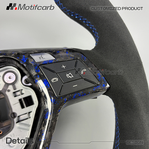 Volant personnalisé en fibre de carbone forgée bleue avec LED pour Mercedes-Benz W204 W212 Classe C Classe E SL C63 E63 GLA CLA AMG 2011-2015 - Product Image 4
