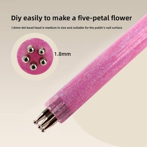 नया आगमन मल्टीकोलर ऐक्रेलिक नाखून डोटिंग पेन डिय नाखून कला डोटिंग पेन कई रंग एक-स्ट्रोक गठित पेटल पैटर्न के लिए - Product Image 4