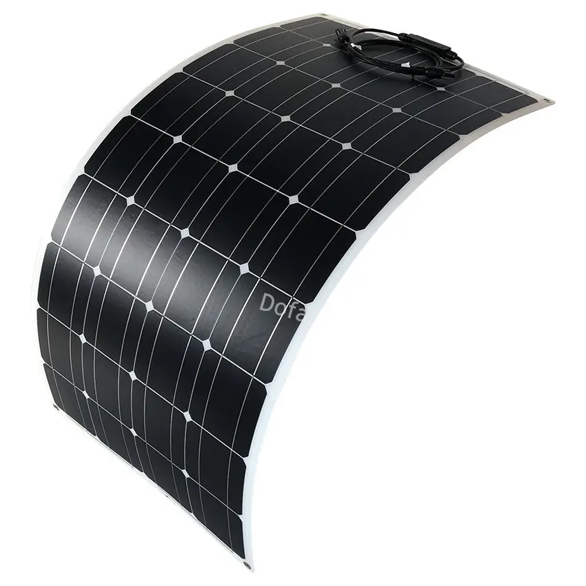 Portable small light weight thin film 18v 36v flexible 150w 180w Mono 100W Flexible Solar Panel For Boats Roof With Cables