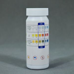 Tiras de prueba para piscinas, multiparámetro, para análisis de la calidad del agua, detección de cloro, pH y alcalinidad. - Product Image 1