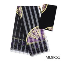 LIULANZHI Pita Bordir Kain Jaring Organza Kain Pita Cetak Cocok 2 Yard Kain Satin Sutra ML9R48-ML9R51