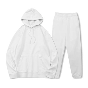 High Quality Blank Plain Sweatsuit Sets 85 Cotton 15 <strong>Polyester</strong> <strong>Jogger</strong> Sets Sports Gym Mens Tracksuits - Product Image 5