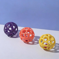 Jouet interactif pour chien, mignon et durable, en forme de ballon creux avec clochette, pour l'entraînement et le soulagement de l'ennui, en TPR, pour usage quotidien, convient aussi aux chats
