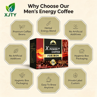 Poudre de café énergétique pour hommes, booster d'énergie naturel avec Maca et Ginseng pour l'endurance des adultes, la vitalité quotidienne et la santé, boisson