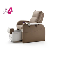 Fauteuil de pédicure professionnel à succès avec siège inclinable, système de jets sans tuyauterie à drainage automatique, en cuir PU, pour spa des pieds